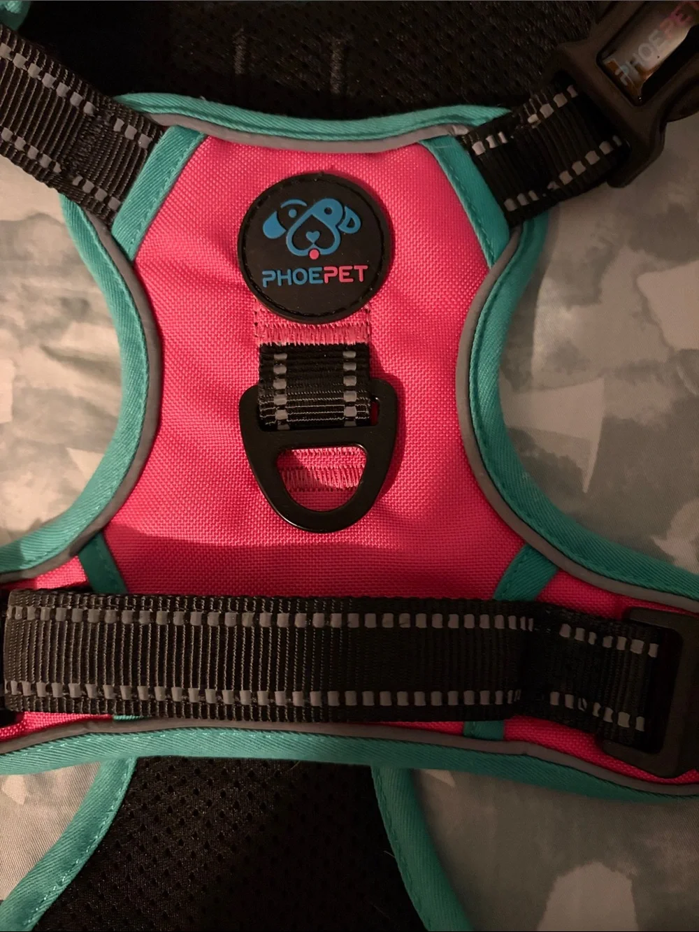 Pink & Teal No-Pull Dog Harness (fit my 76 pound Golden Retriever)